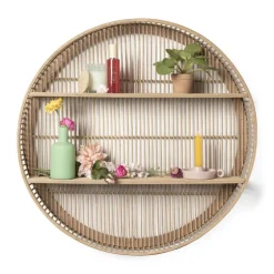 Wandkastje bamboe rond - ø75x12.5 cm