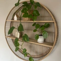 Wandkastje bamboe rond - ø75x12.5 cm