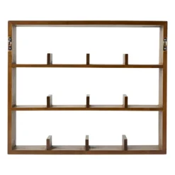 Wandkastje voor 12 mokken - bruin - 45x38x9 cm