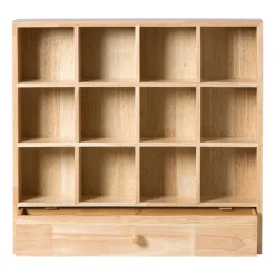 Wandkastje voor mokken met lade - bruin - 53x50x10 cm