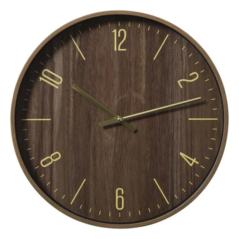 Wandklok - bruin - ø40.2x4,5 cm