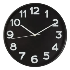 Wandklok basics - zwart - ø30x4 cm