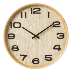 Wandklok houten rand - bruin - ø41 cm