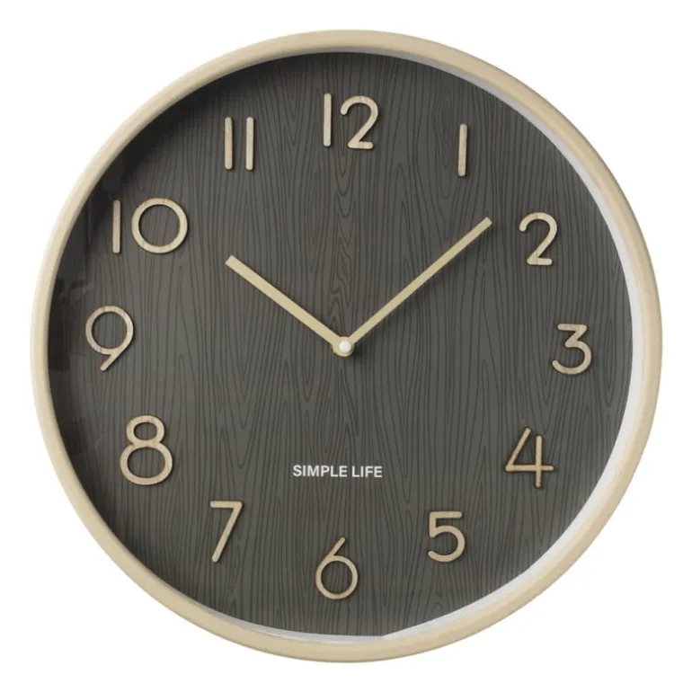 Wandklok woody - ø38x5 cm