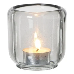 Waxinelichthouder - grijs - ø8.3x8.3 cm