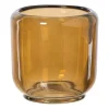 Waxinelichthouder - okergeel - ø8.3x8.3 cm
