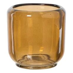 Waxinelichthouder - okergeel - ø8.3x8.3 cm
