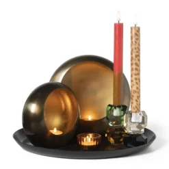 Waxinelichthouder brons - klein - 16x15x7.5 cm