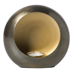 Waxinelichthouder brons - groot - 21x15x8.5 cm