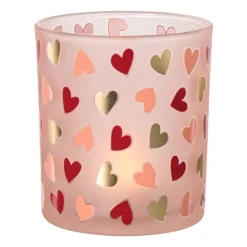 Waxinelichthouder hartjes groot - diverse varianten - ø8.8x10cm