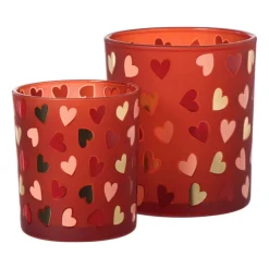 Waxinelichthouder hartjes groot - diverse varianten - ø8.8x10cm
