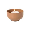 Waxinelichthouder laag - bruin - ø8x4.5 cm