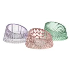 Waxinelichthouder open rond - groen - ø7.5x4.3 cm