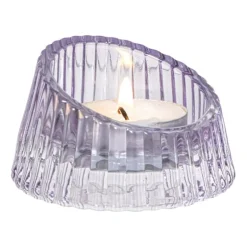 Waxinelichthouder open rond - paars - ø7.5x4.3 cm