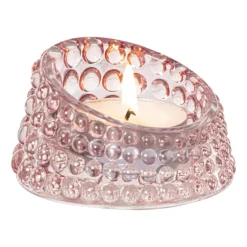 Waxinelichthouder open rond - roze - ø7.5x4.3 cm