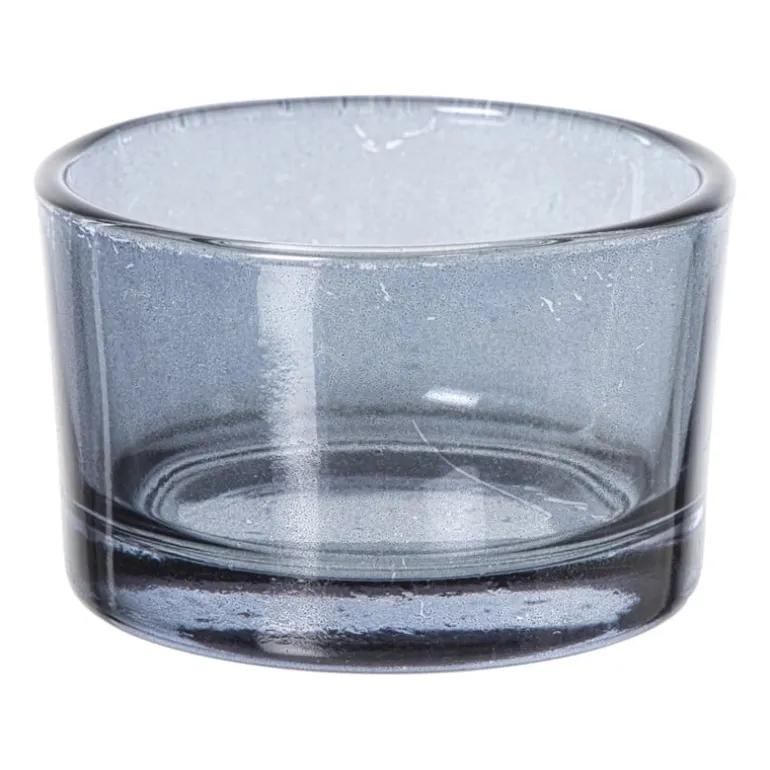 Waxinelichthouder smoked - zwart - ø5x3.2 cm