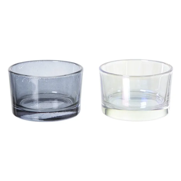 Waxinelichthouder smoked - zwart - ø5x3.2 cm