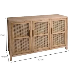 Webbing dressoir Bandung - naturel - 72x120x40 cm