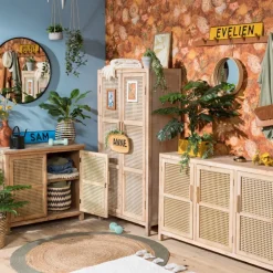 Webbing dressoir Bandung - naturel - 72x120x40 cm