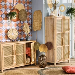 Webbing dressoir Bandung - naturel - 72x120x40 cm