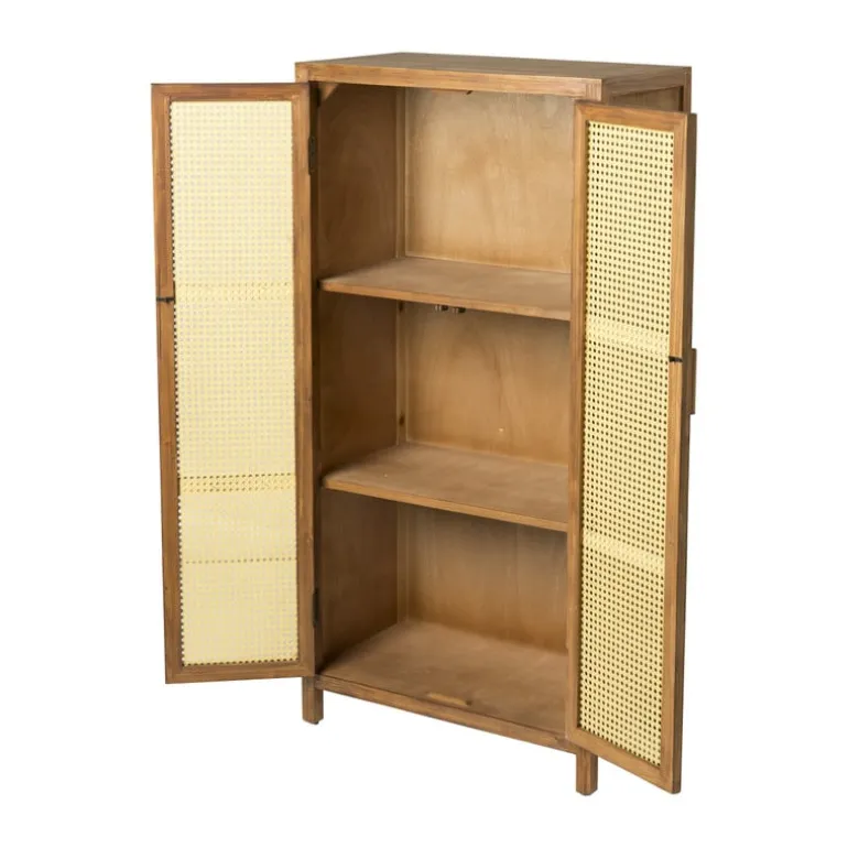 Webbing kast Bandung hoog - bruin - 140x70x40 cm