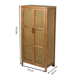 Webbing kast Bandung hoog - bruin - 140x70x40 cm