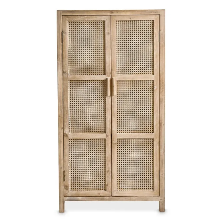 Webbing kast Bandung hoog - naturel - 140x70x40 cm