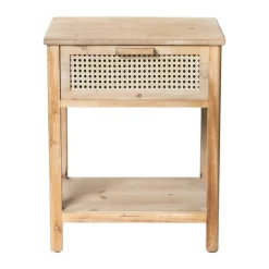 Webbing nachtkastje Bandung - naturel - 48x36x60.5 cm