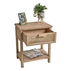 Webbing nachtkastje Bandung - naturel - 48x36x60.5 cm