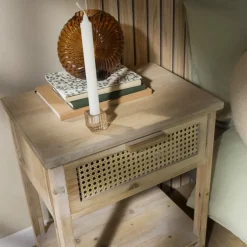 Webbing nachtkastje Bandung - naturel - 48x36x60.5 cm