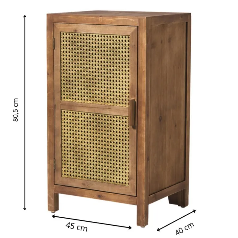 Webbing nachtkastje Bandung - bruin - 80.5x45x40.5 cm