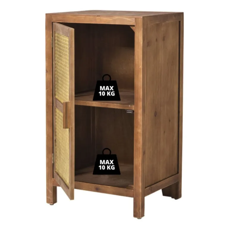 Webbing nachtkastje Bandung - bruin - 80.5x45x40.5 cm