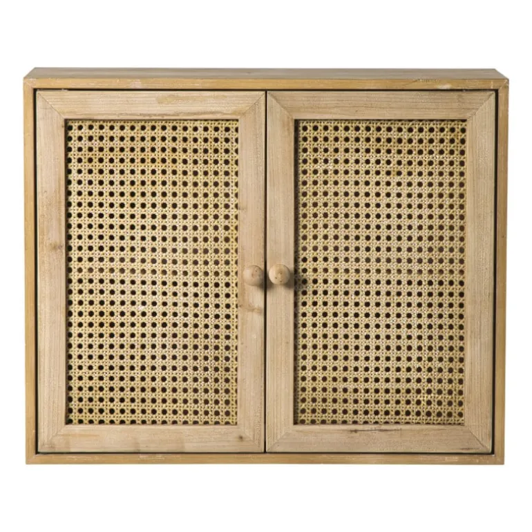 Webbing wandkast Bandung - naturel - 48.5x60x22 cm