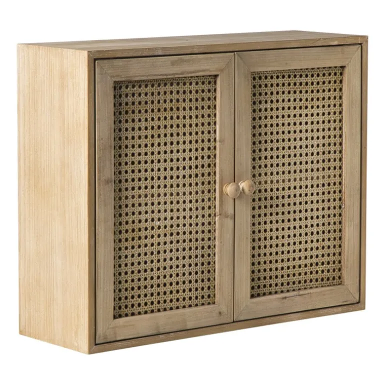 Webbing wandkast Bandung - naturel - 48.5x60x22 cm