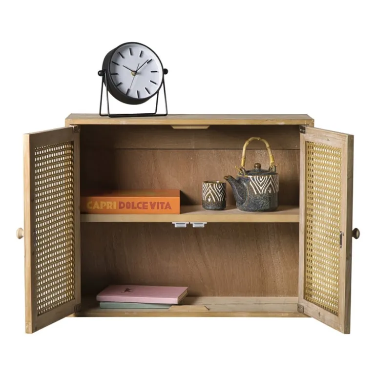 Webbing wandkast Bandung - naturel - 48.5x60x22 cm