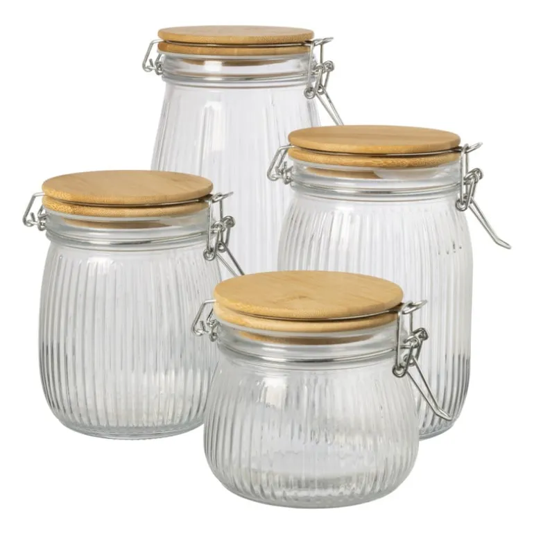 Weckpot met bamboe deksel - 500 ml