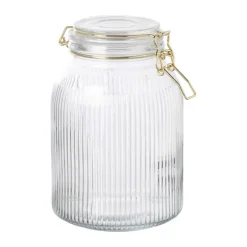 Weckpot ribbel met gouden deksel - 1.7 liter