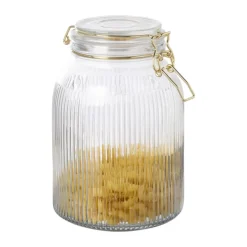 Weckpot ribbel met gouden deksel - 1.7 liter