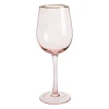 Wijnglas gouden rand - roze - 380 ml