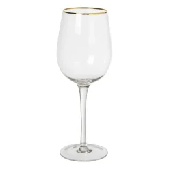 Wijnglas gouden rand - transparant - 380 ml