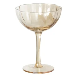 Wijnglas klein geschulpt - goudkleurig - 150 ml