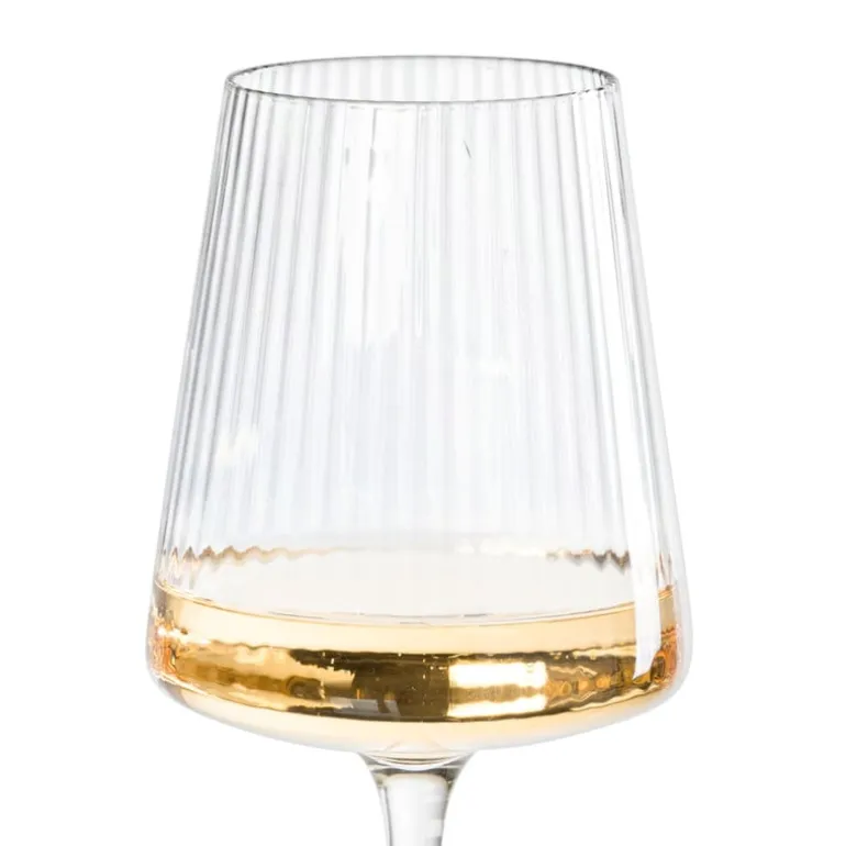 Wijnglas ribbel groot - glas - 400 ml