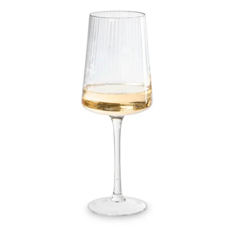 Wijnglas ribbel klein - glas - 300 ml