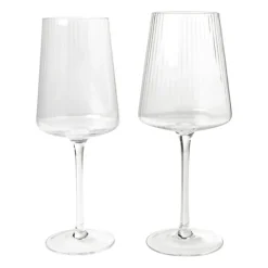 Wijnglas ribbel klein - glas - 300 ml