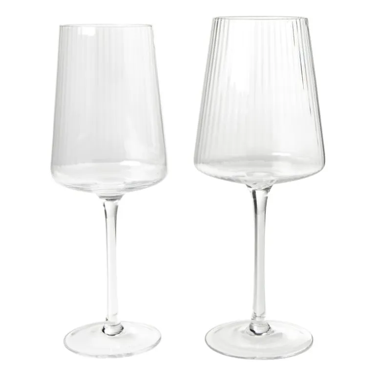 Wijnglas ribbel klein - glas - 300 ml