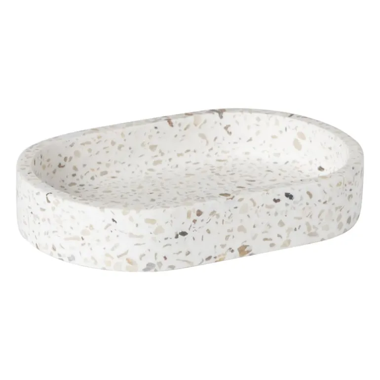 Zeepbakje Terrazzo - wit - 2x13x9 cm