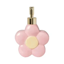 Zeeppompje bloem - roze/geel - 18.5x12.8x5.5 cm