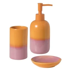 Zeepschaaltje duo - oranje/roze - ø11x2.2 cm