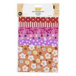 Zelfklevende stof - multikleur - set van 6