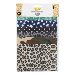 Zelfklevende stof prints - multikleur - set van 6